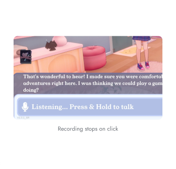 Game dialogue with an active voice input field