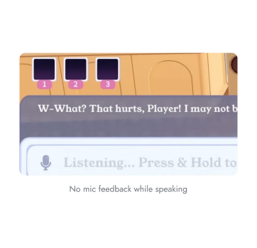 Microphone input shown while the player is speaking