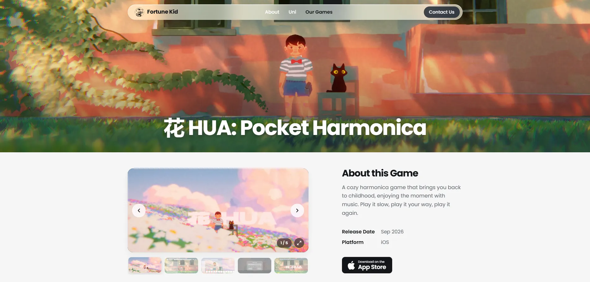Game information page after iteration